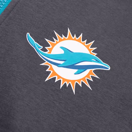 Miami Dolphins Playbook NFL Full-Zip Fleece Hoodie Anthracite view 3