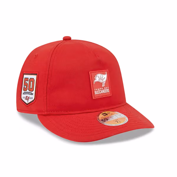 Tampa Bay Buccaneers 2025 NFL On-Field Sideline 59FIFTY A-Frame Fitted Cap Red product photo