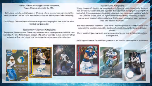 2025 Topps Chrome Football NFL Hobby Box view 2