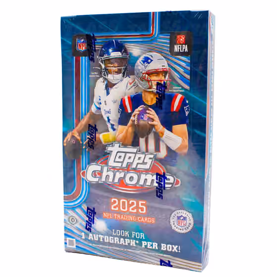 2025 Topps Chrome Football NFL Hobby Box view 1