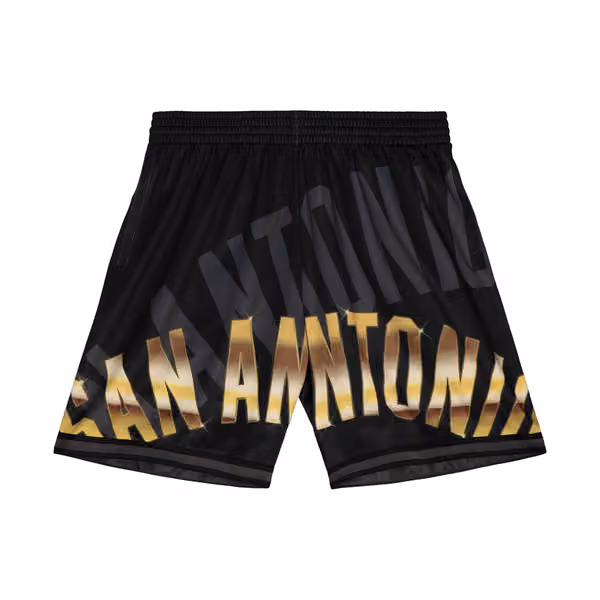 San Antonio Spurs Big Face 4.0 Mitchell & Ness NBA Shorts Black view 1