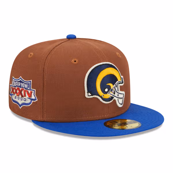 Los Angeles Rams Harvest New Era 59FIFTY Fitted NFL Cap Brown product photo