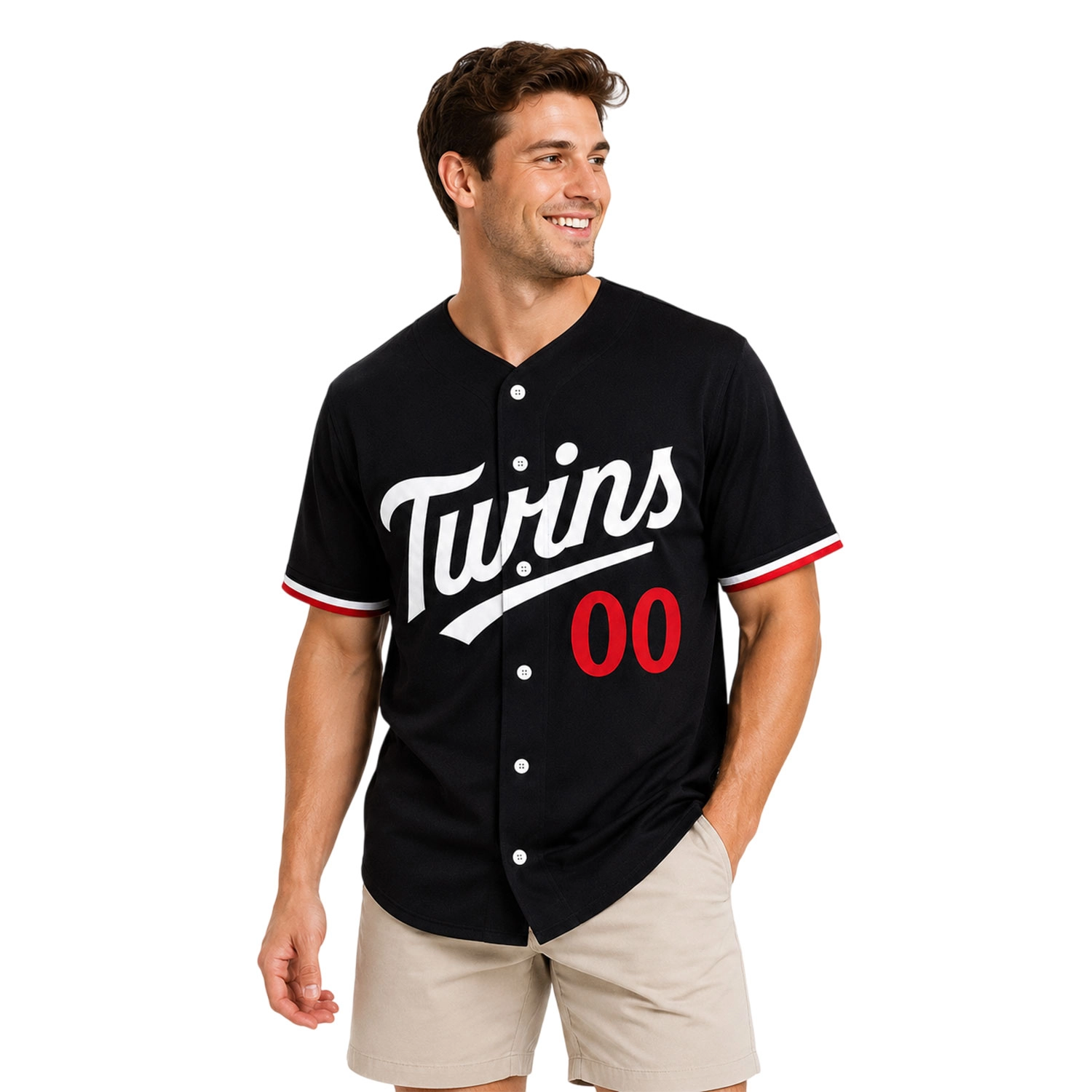 Twins Custom Baseball Jersey Dynamic Black Style