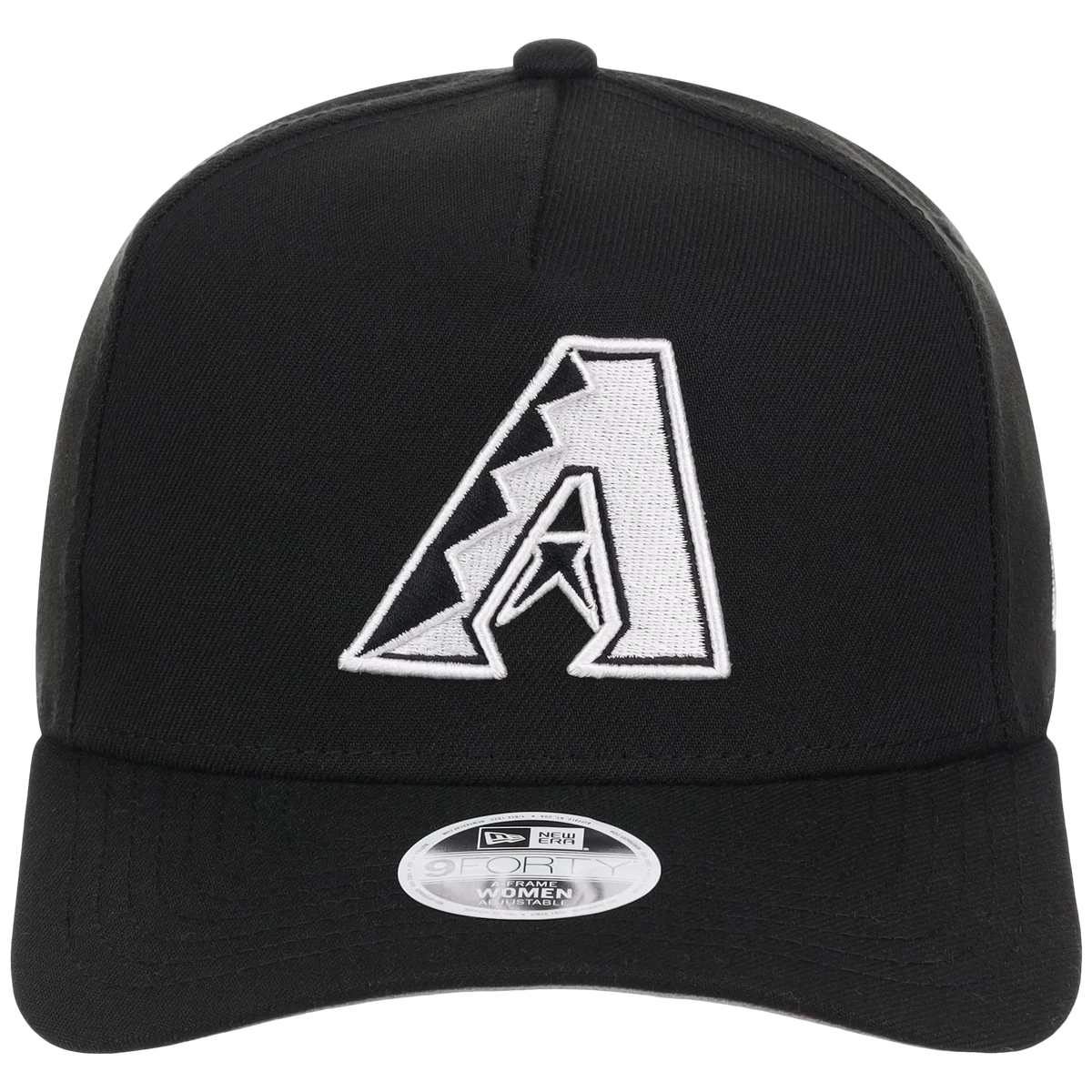 Arizona DiamondBacks Women's New Era 9FORTY Black A-Frame detail view