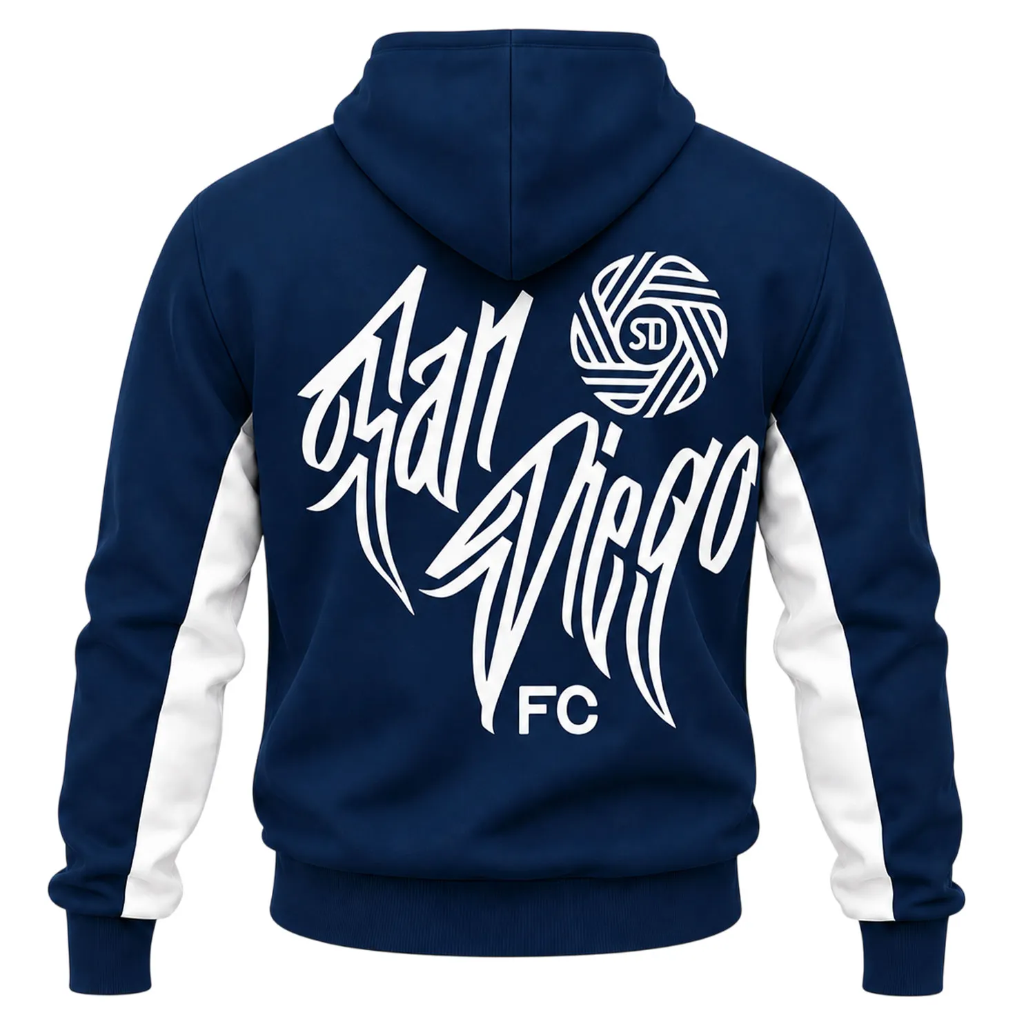San Diego FC Hoodie Navy Bold Flow Graphic