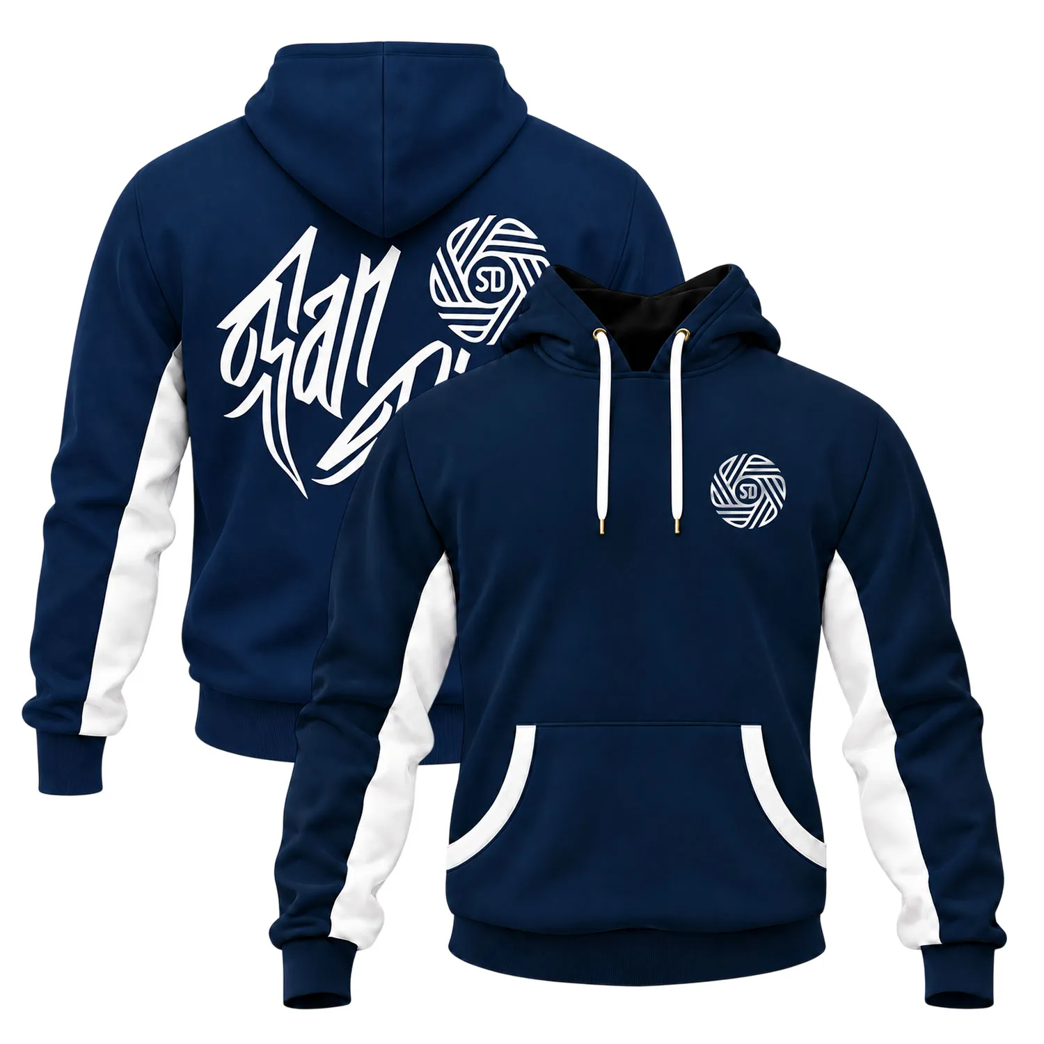 San Diego FC Hoodie Navy Bold Flow Graphic
