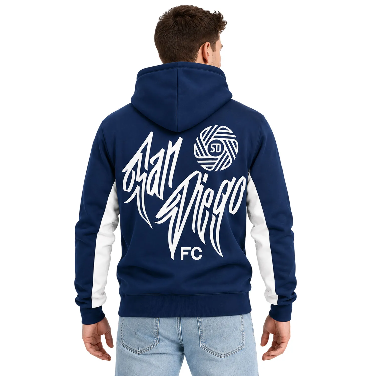 San Diego FC Hoodie Navy Bold Flow Graphic