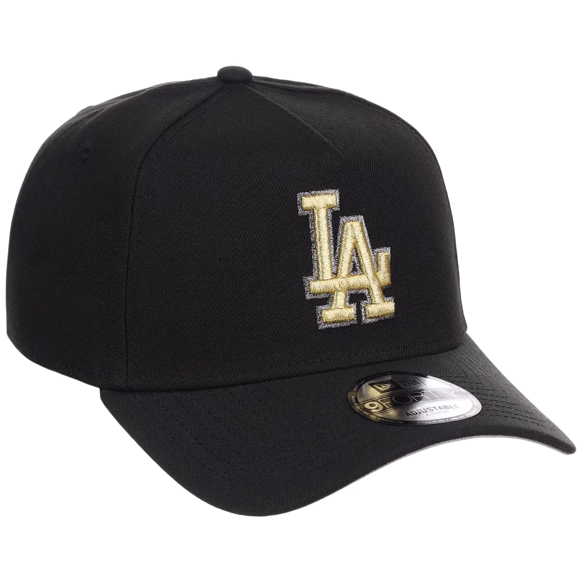 Los Angeles Dodgers MLB Black x Gold FASHION CORE New Era 9FORTY A-Frame front view