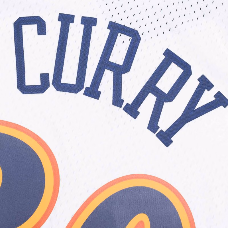 Stephen Curry #30 Golden State Warriors 2009-10 Mitchell & Ness Swingman NBA Jersey White view 4