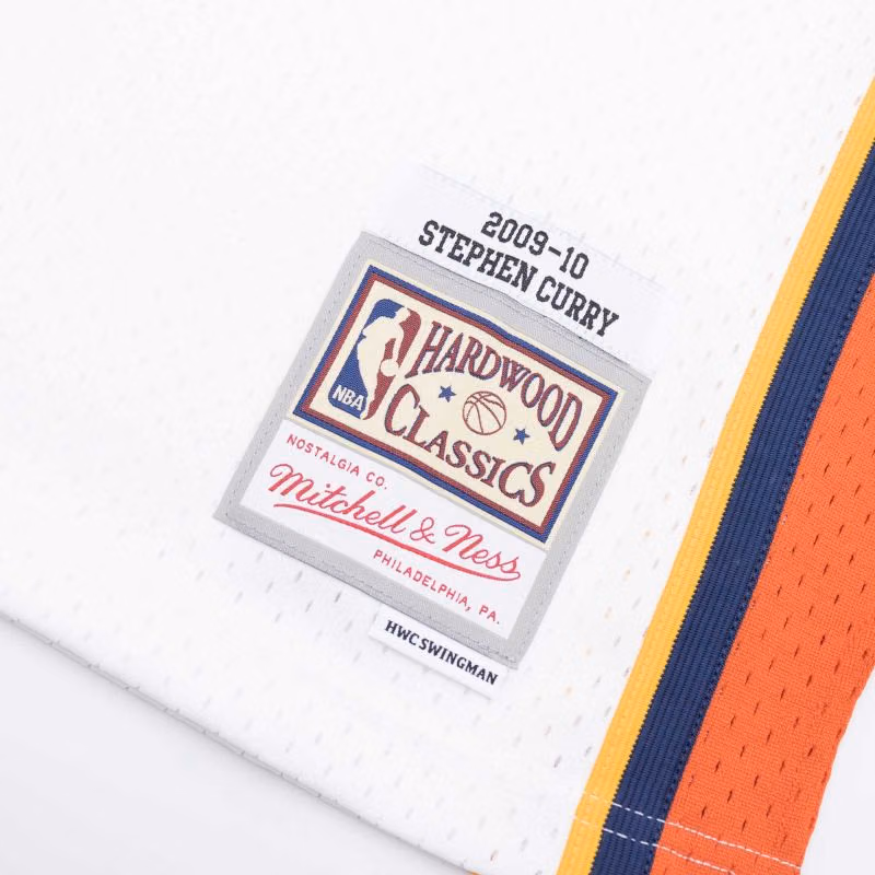 Stephen Curry #30 Golden State Warriors 2009-10 Mitchell & Ness Swingman NBA Jersey White view 3