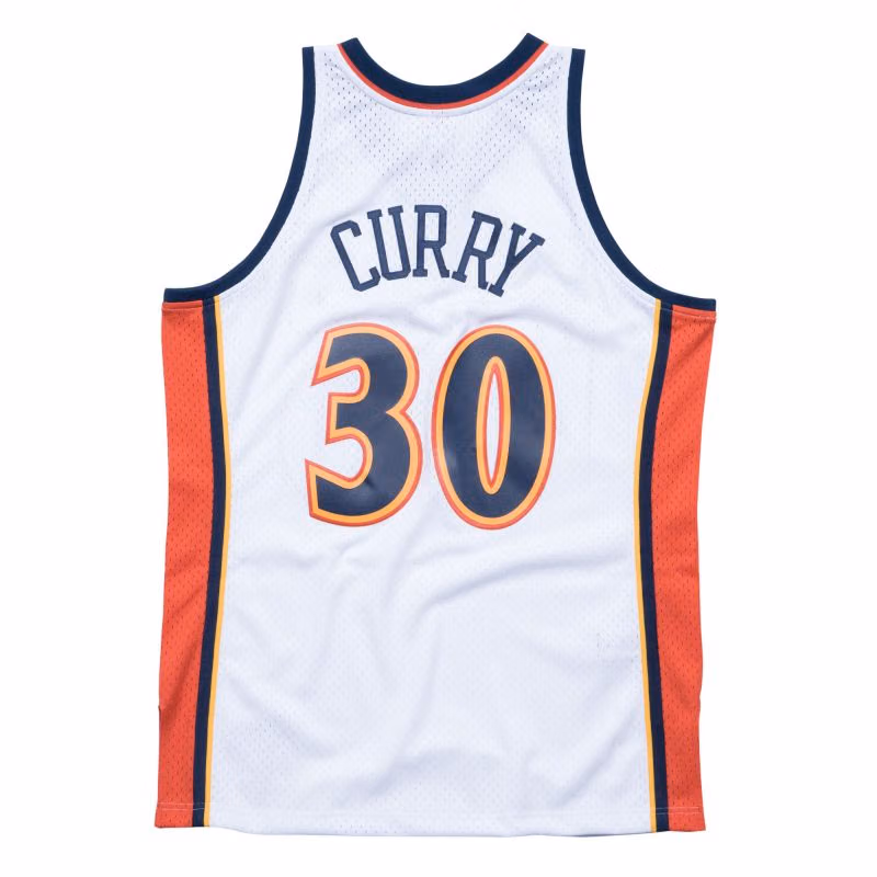 Stephen Curry #30 Golden State Warriors 2009-10 Mitchell & Ness Swingman NBA Jersey White view 2