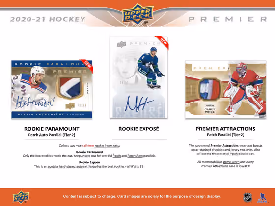 2020/21 Upper Deck Premier Hockey Hobby Box NHL view 3