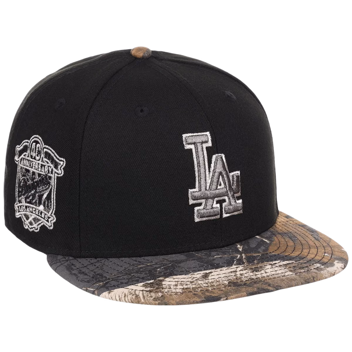 Los Angeles Dodgers MLB Black Realtree Metallics New Era 59FIFTY front view