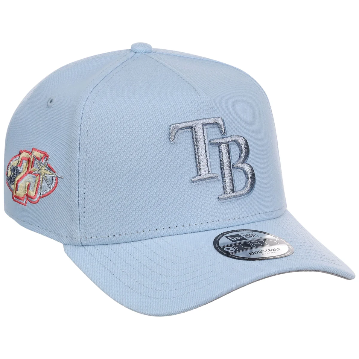 Tampa Bay Rays MLB Glacial Blue New Era 9FORTY A-Frame front view