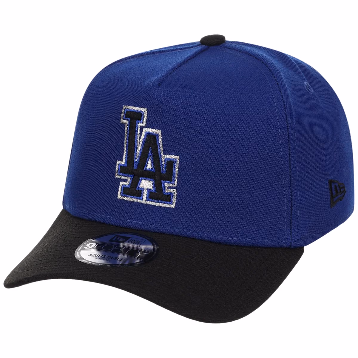 Los Angeles Dodgers MLB Royal x Black FASHION CORE New Era 9FORTY A-Frame detail view
