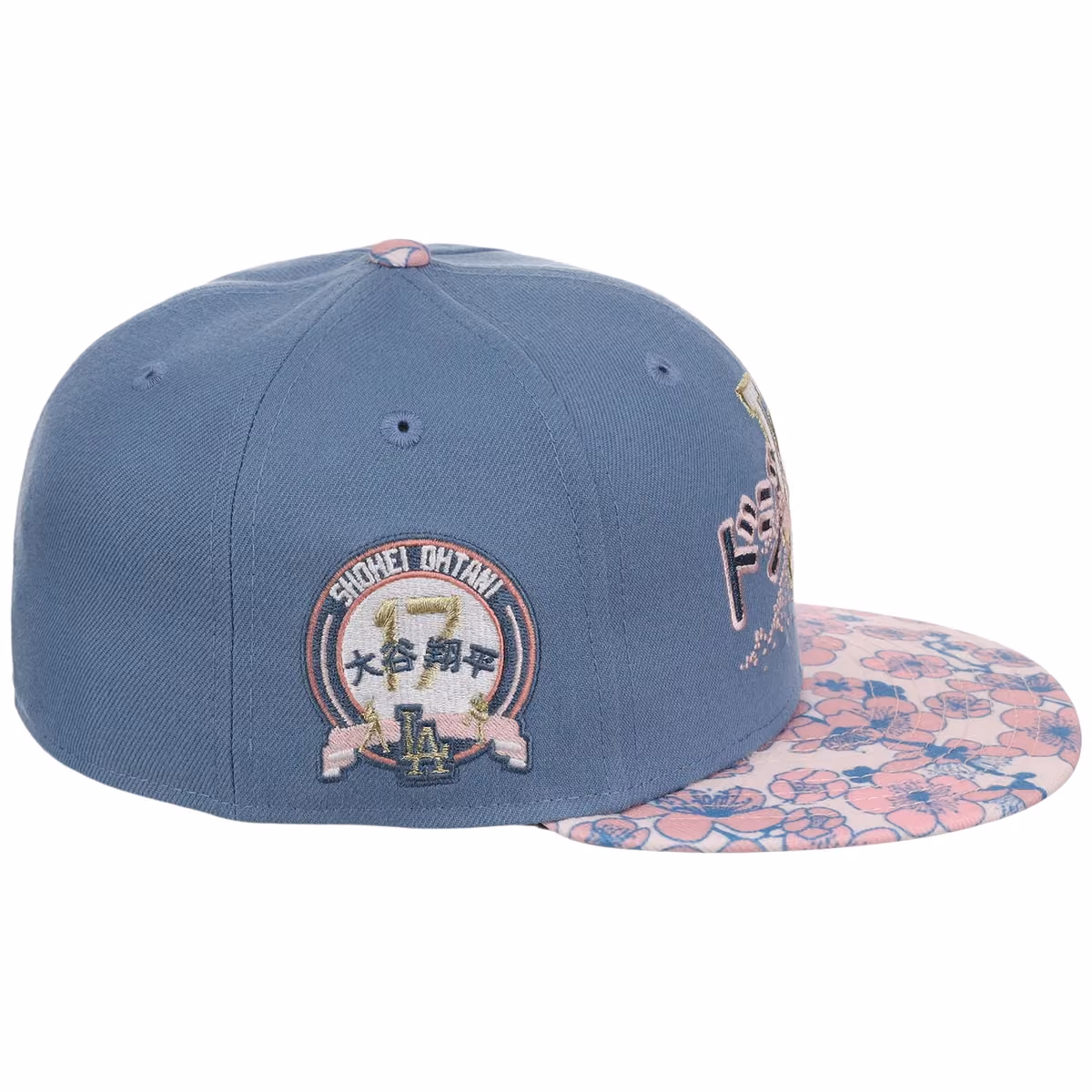 Los Angeles Dodgers Pacific Canvas New Era 59FIFTY (Indigo/Floral) detail view