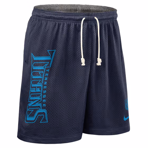 Tennessee Titans 2025 NFL Sideline Reversible Mesh Nike Dri-FIT Shorts Navy view 2