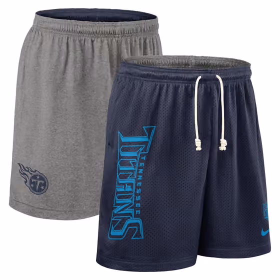 Tennessee Titans 2025 NFL Sideline Reversible Mesh Nike Dri-FIT Shorts Navy view 1
