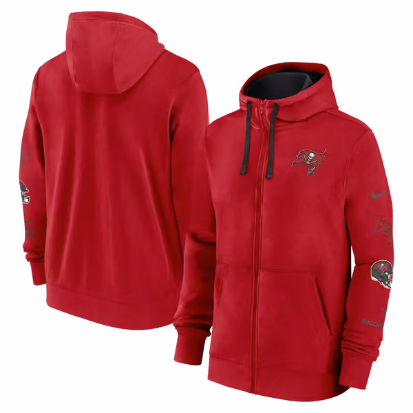 Tampa Bay Buccaneers Full-Zip Nike Club Fleece Hoodie Red view 1
