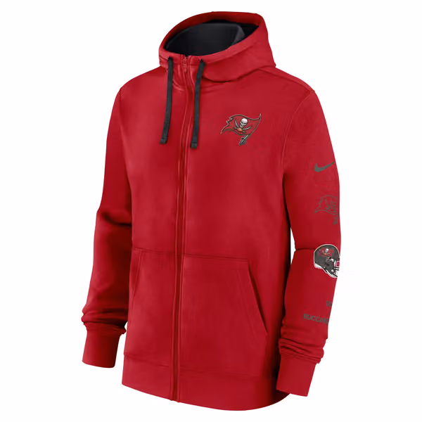 Tampa Bay Buccaneers Full-Zip Nike Club Fleece Hoodie Red view 2