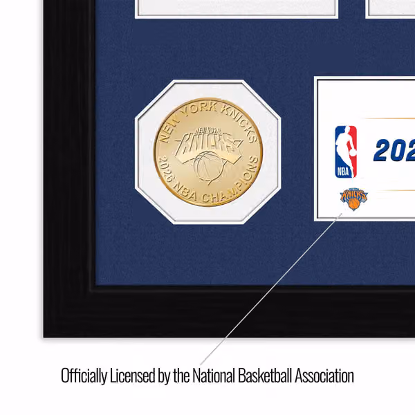New York Knicks 2026 Road to the NBA Championship Tickets Bronze Coins Framed Photo view 3