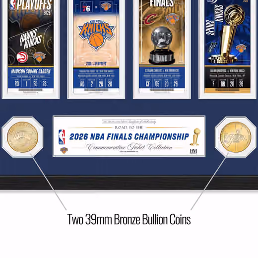 New York Knicks 2026 Road to the NBA Championship Tickets Bronze Coins Framed Photo view 2
