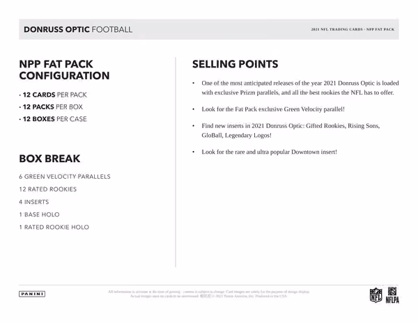 2021 Panini Donruss Optic NFL Football Value Fat-Pack Box view 6