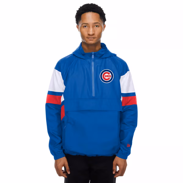 Chicago Cubs MLB Quarter Zip Windbreaker Jacket Blue view 1