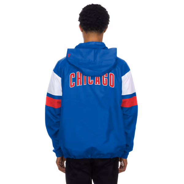 Chicago Cubs MLB Quarter Zip Windbreaker Jacket Blue view 2