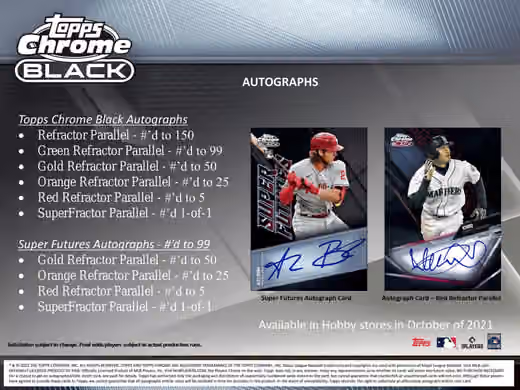 2021 Topps Chrome Black Baseball Hobby Box MLB view 4
