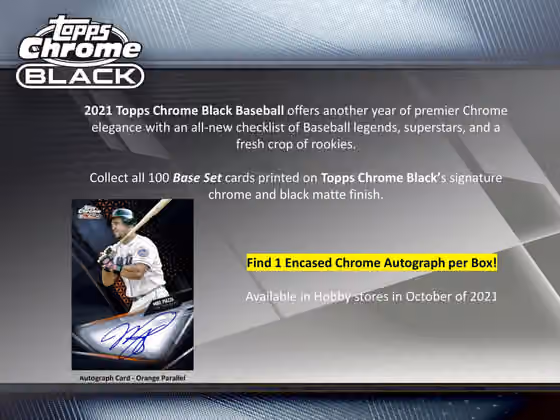 2021 Topps Chrome Black Baseball Hobby Box MLB view 2