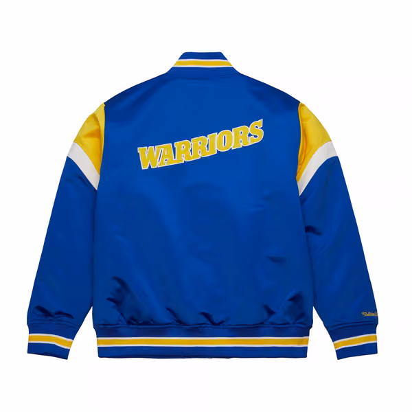 Golden State Warriors Mitchell & Ness Heavyweight Satin NBA Jacket view 2