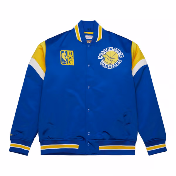 Golden State Warriors Mitchell & Ness Heavyweight Satin NBA Jacket view 1