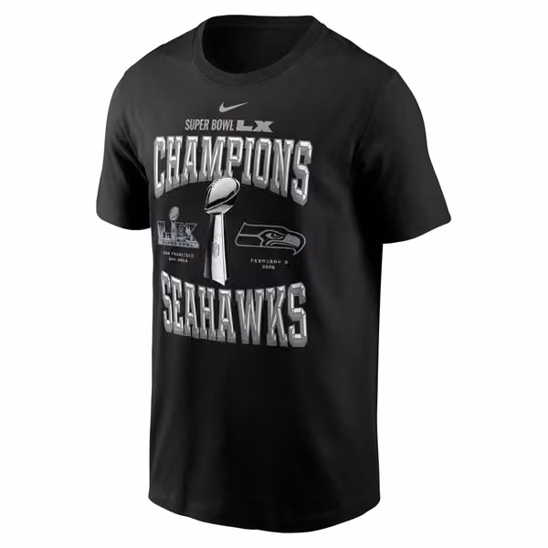 Seattle Seahawks Super Bowl LX Champions Nike Locker Room NFL T-Shirt view 2