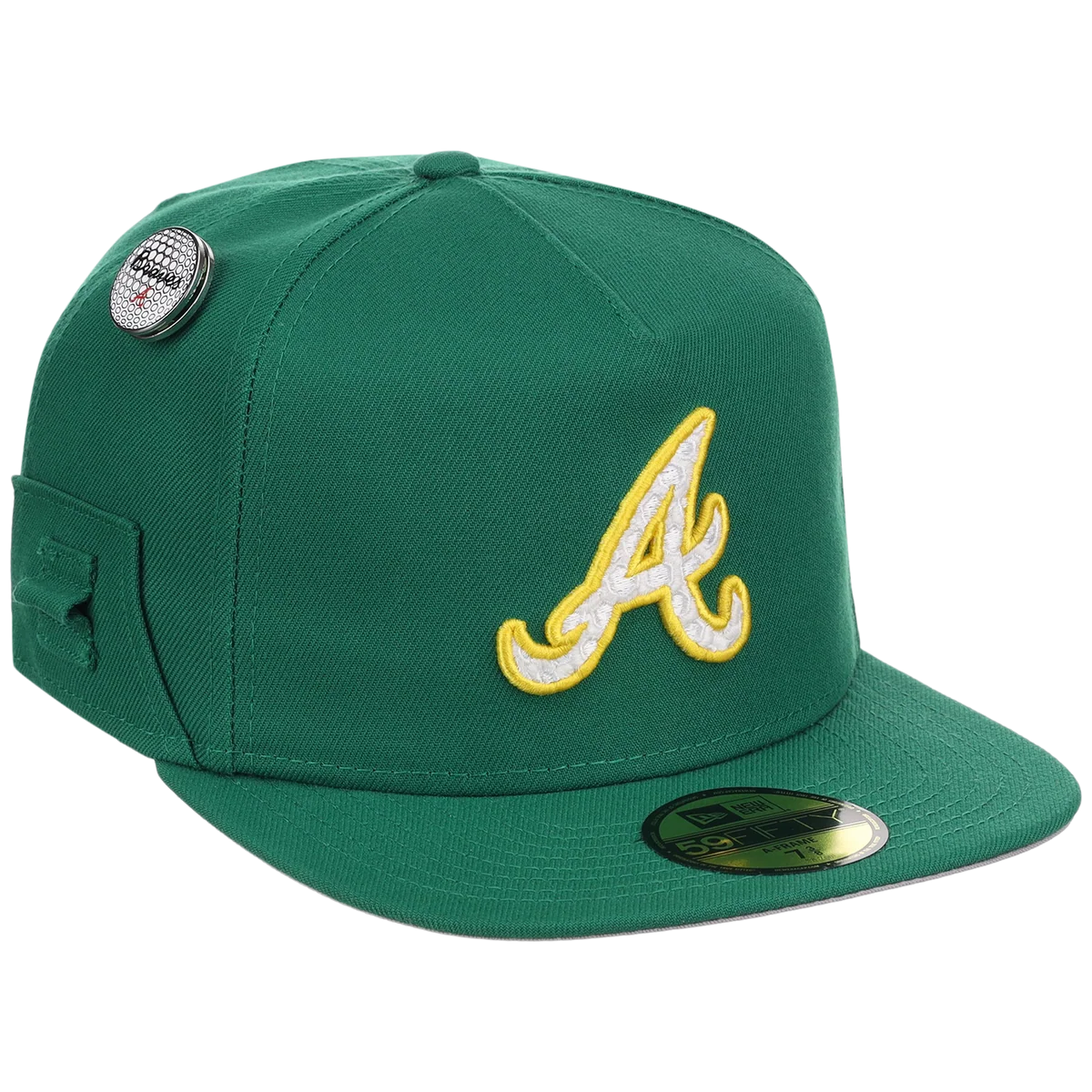 Atlanta Braves MLB Augusta Bloom New Era 59FIFTY w/ Golf Pin front view
