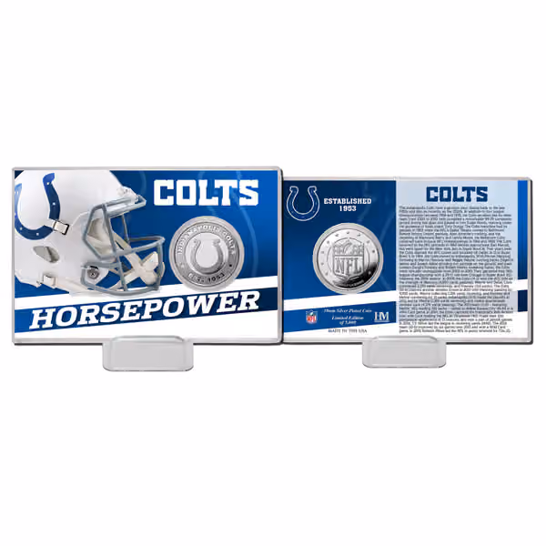 Indianapolis Colts Team History Highland Mint Silver Coin Card view 1
