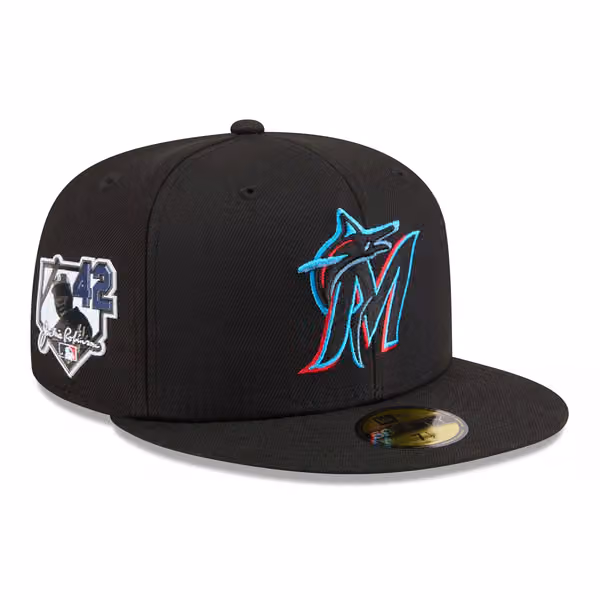Miami Marlins 2026 Jackie Robinson Day 59FIFTY Fitted Cap Black product photo