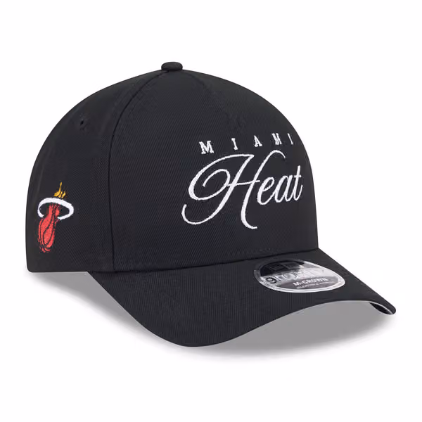 Miami Heat 2025 NBA Draft 9FORTY M-Crown A-Frame Snapback Cap Black product photo