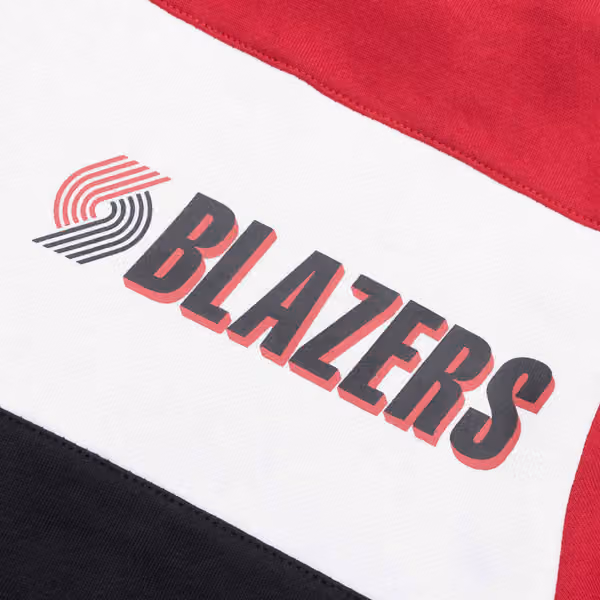 Portland Trail Blazers Mitchell & Ness Color Blocked NBA Fleece Hoodie view 3