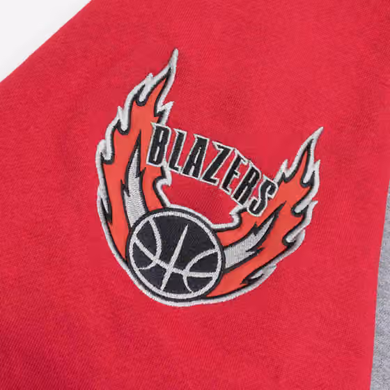 Portland Trail Blazers Mitchell & Ness Color Blocked NBA Fleece Hoodie view 4