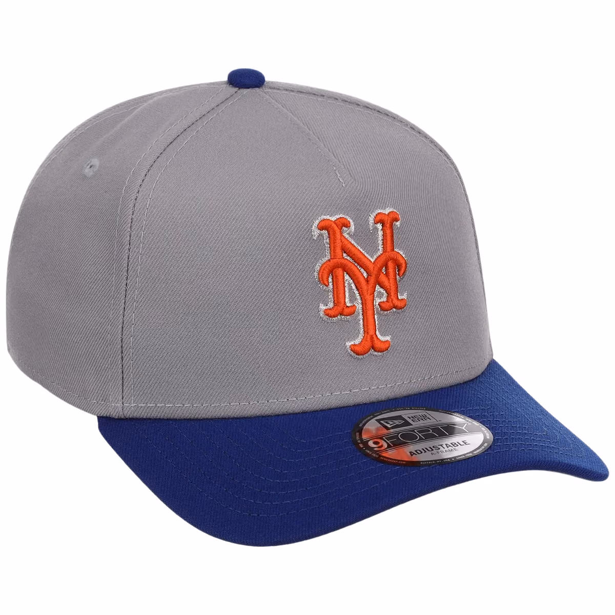 New York Mets MLB Gray OTC FASHION CORE New Era 9FORTY A-Frame front view