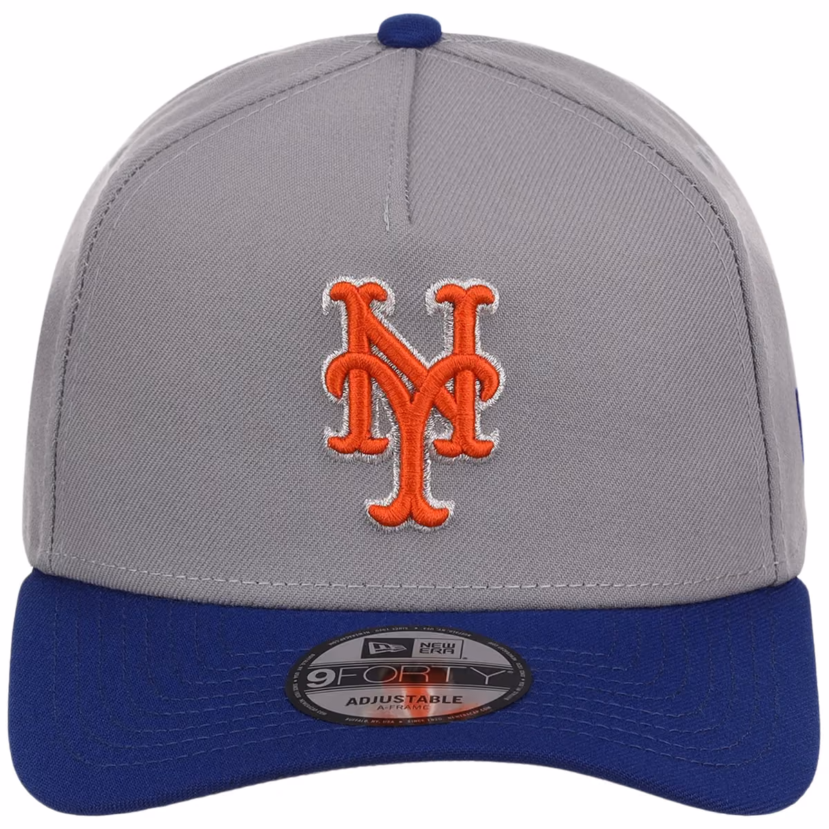 New York Mets MLB Gray OTC FASHION CORE New Era 9FORTY A-Frame detail view