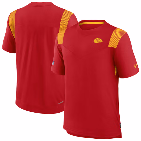 Kansas City Chiefs 2022 NFL Sideline Nike Performance Player Top Red view 1