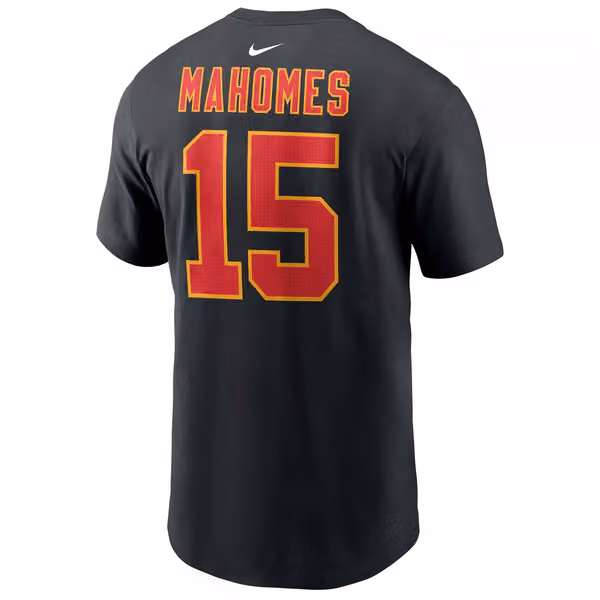 Patrick Mahomes #15 Kansas City Chiefs Nike Player NFL T-Shirt Black view 3