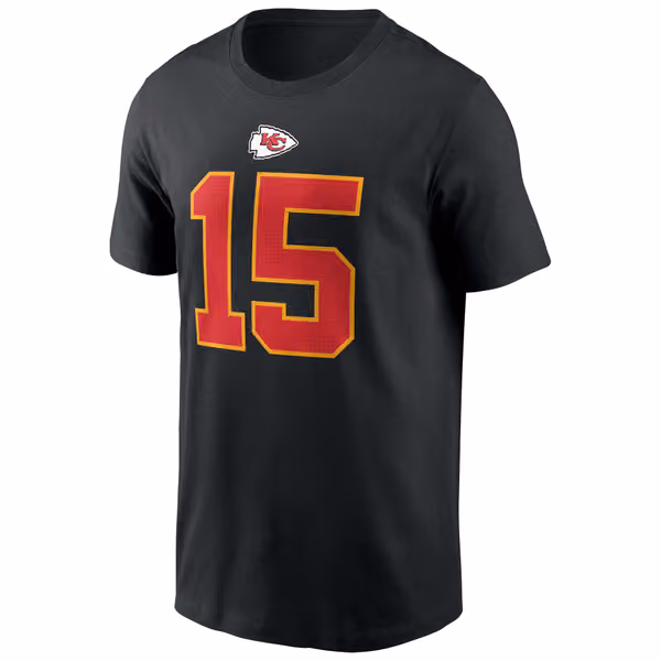 Patrick Mahomes #15 Kansas City Chiefs Nike Player NFL T-Shirt Black view 2