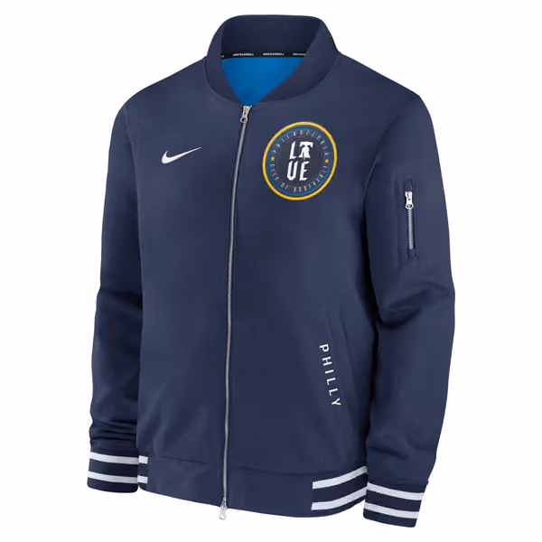 Philadelphia Phillies City Connect 2026 MLB Authentic Dugout Bomber Jacket Navy view 2