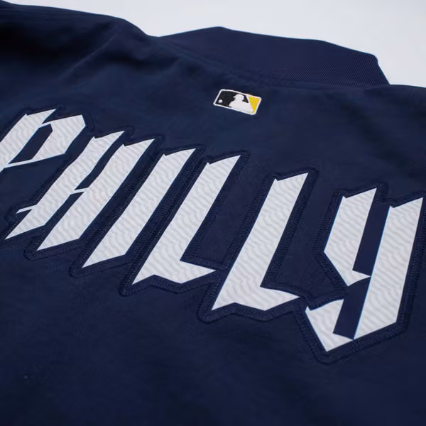 Philadelphia Phillies City Connect 2026 MLB Authentic Dugout Bomber Jacket Navy view 8