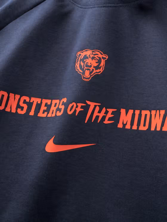Chicago Bears 2026 NFL Rivalries Dri-FIT Crewneck Pullover Navy view 4