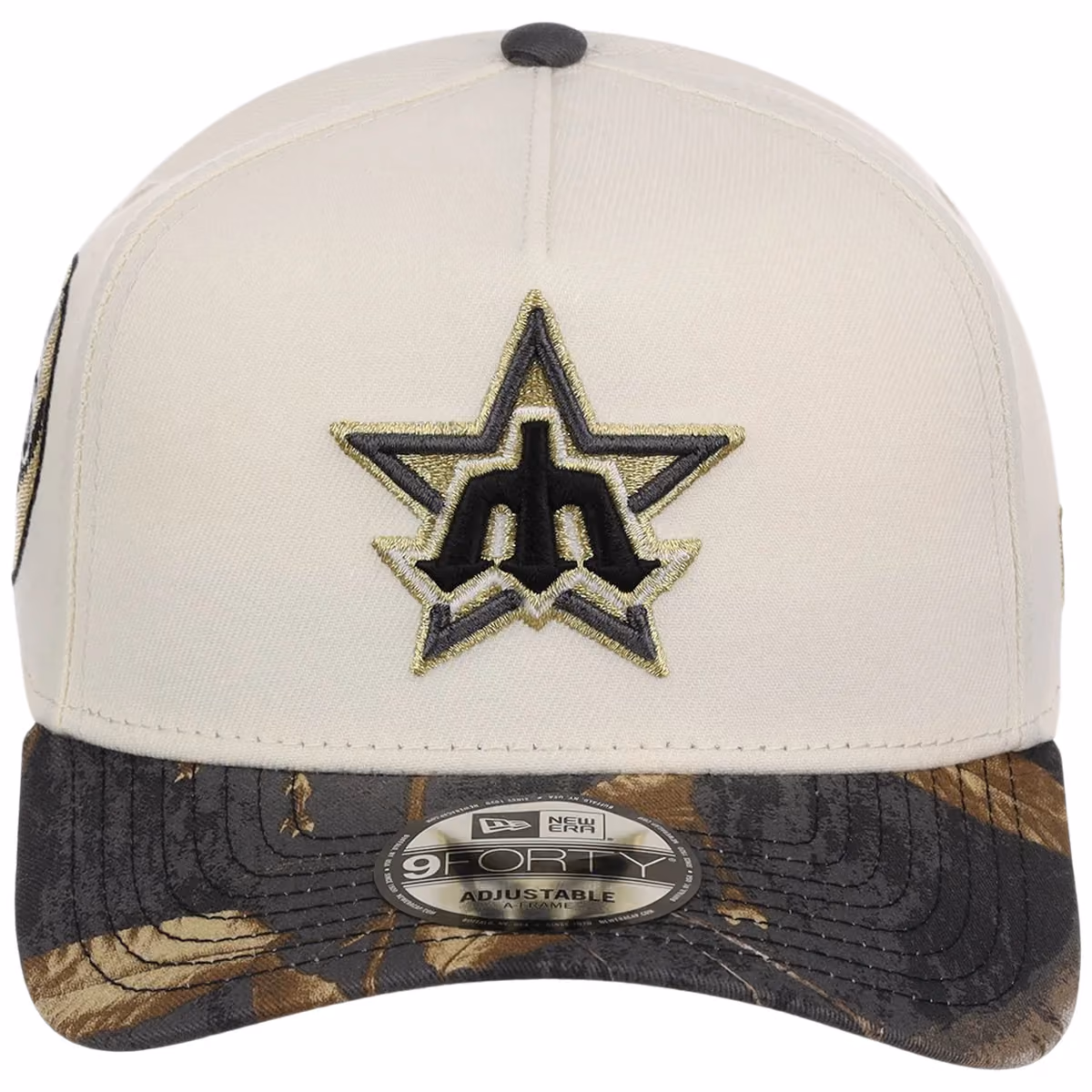 Seattle Mariners MLB Black Realtree Chrome New Era 9FORTY detail view