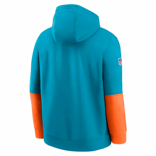 Miami Dolphins 2024 NFL Sideline Nike Club Hoodie Aqua view 2